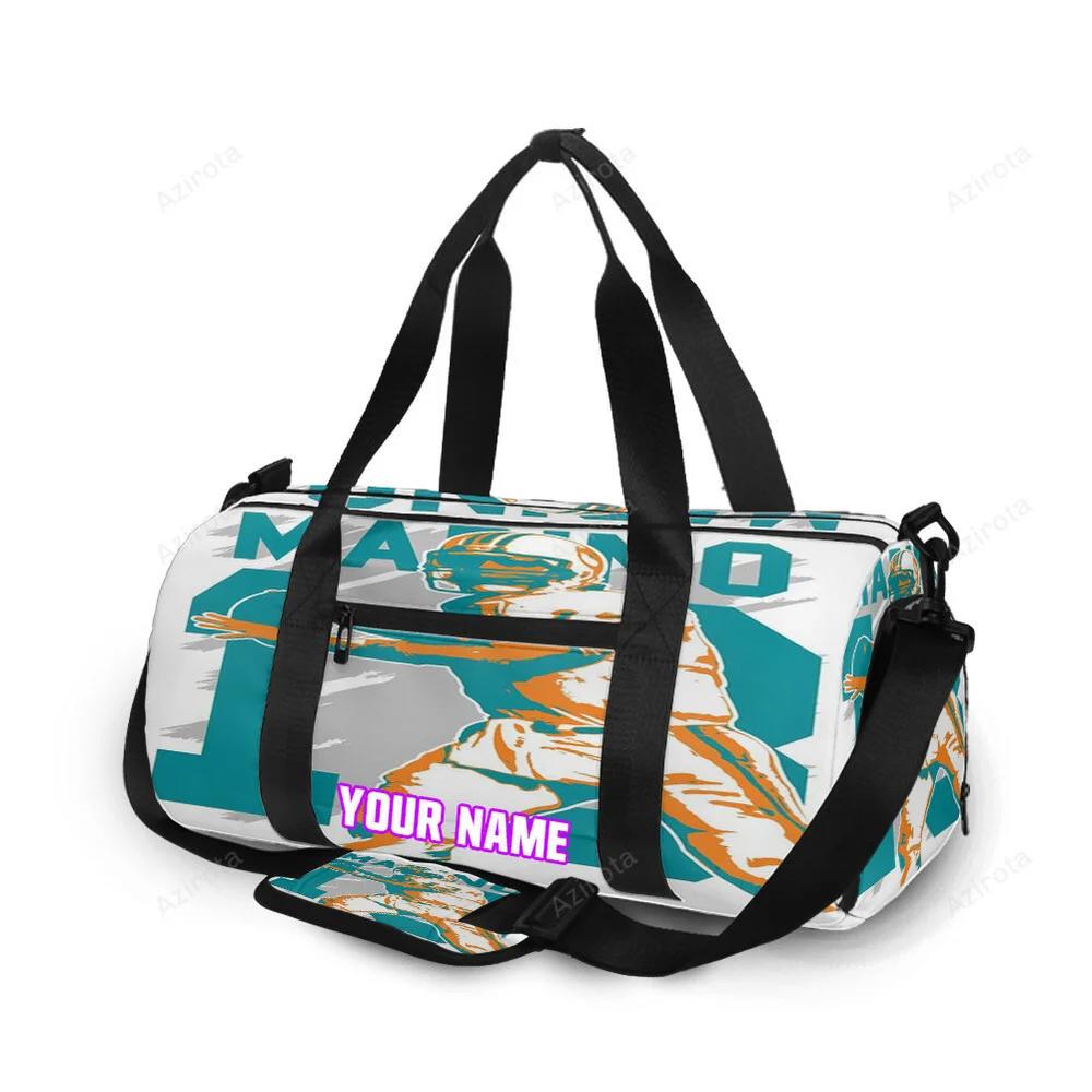 Miami dolphins dan marino1 personalized name travel bag gym bag 442 Travel Bag