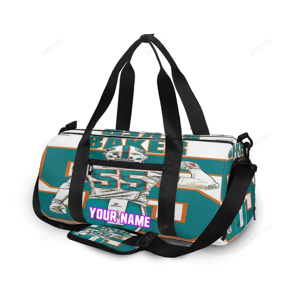 Miami dolphins jerome baker1 personalized name travel bag gym bag 1966 Travel Bag