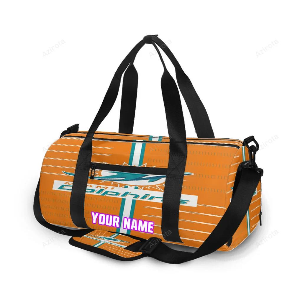 Miami dolphins logo 10 personalized name travel bag gym bag 2082 Travel Bag