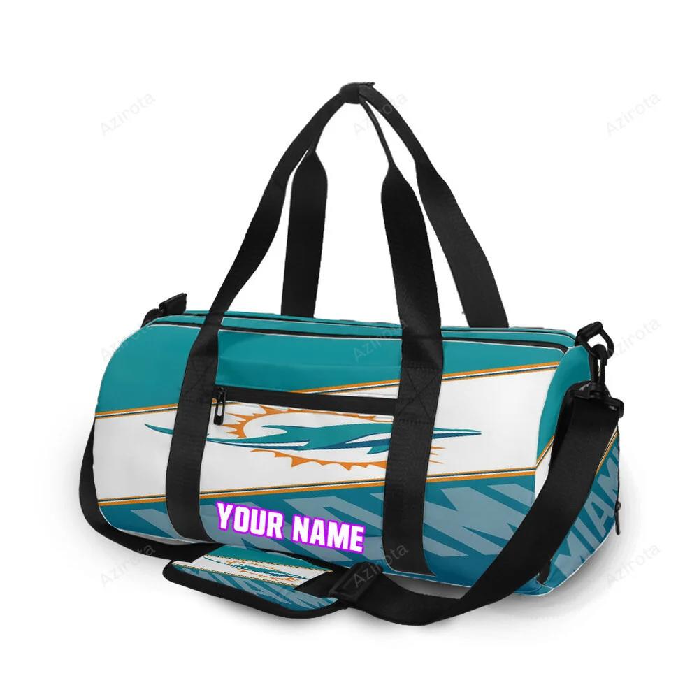 Miami dolphins logo 2 personalized name travel bag gym bag 1073 Travel Bag