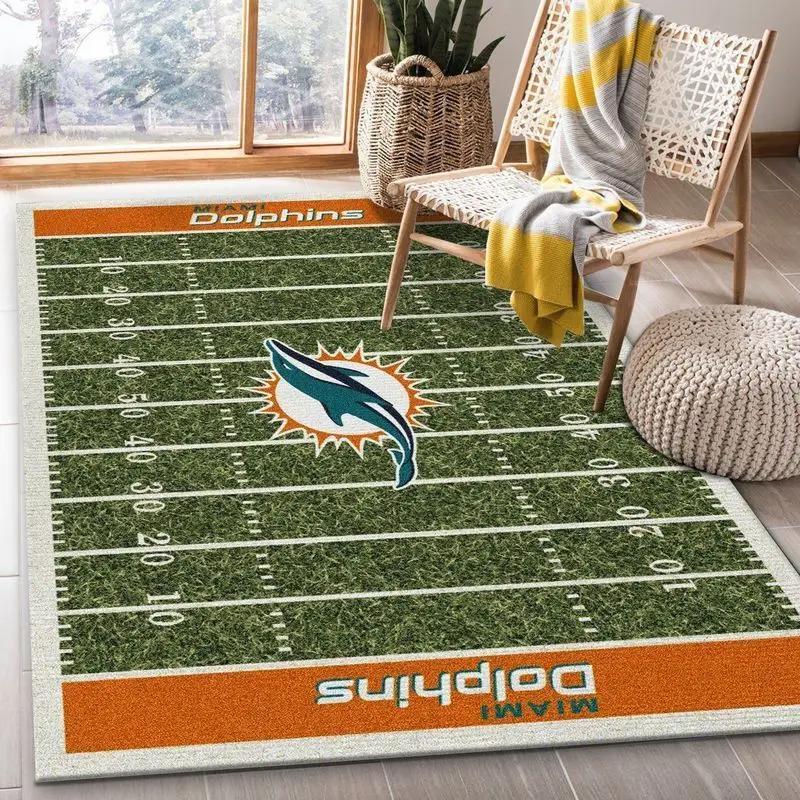 Miami dolphins nfl 36 area rug living room and bed room rug regtangle carpet Rectangle Rug