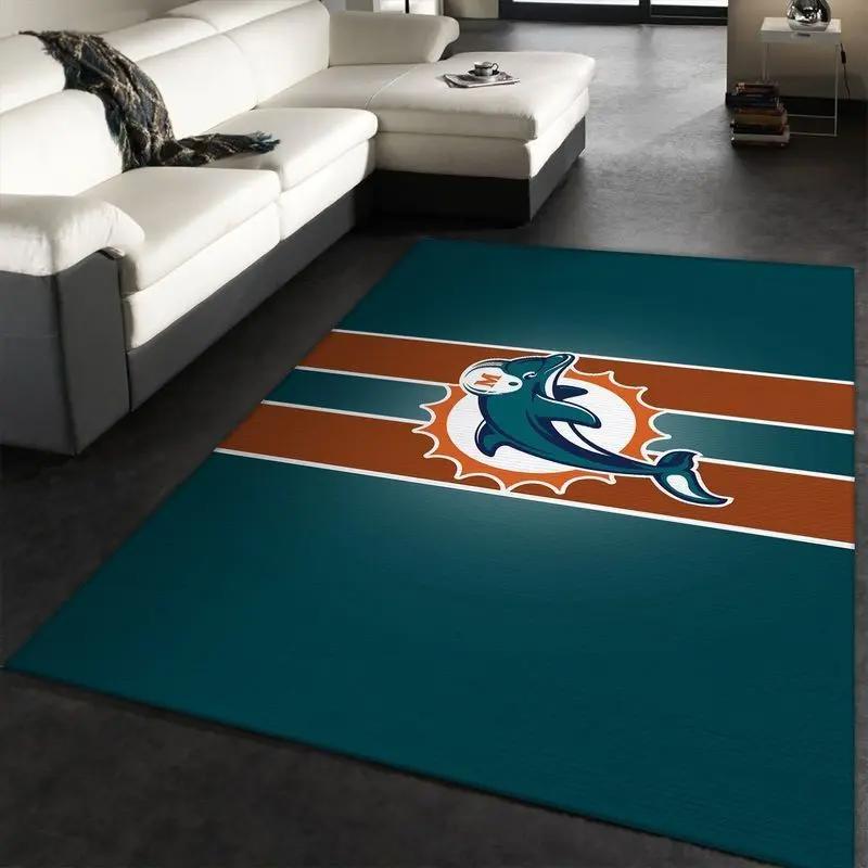 Miami dolphins nfl 4 area rug living room and bed room rug regtangle carpet Rectangle Rug