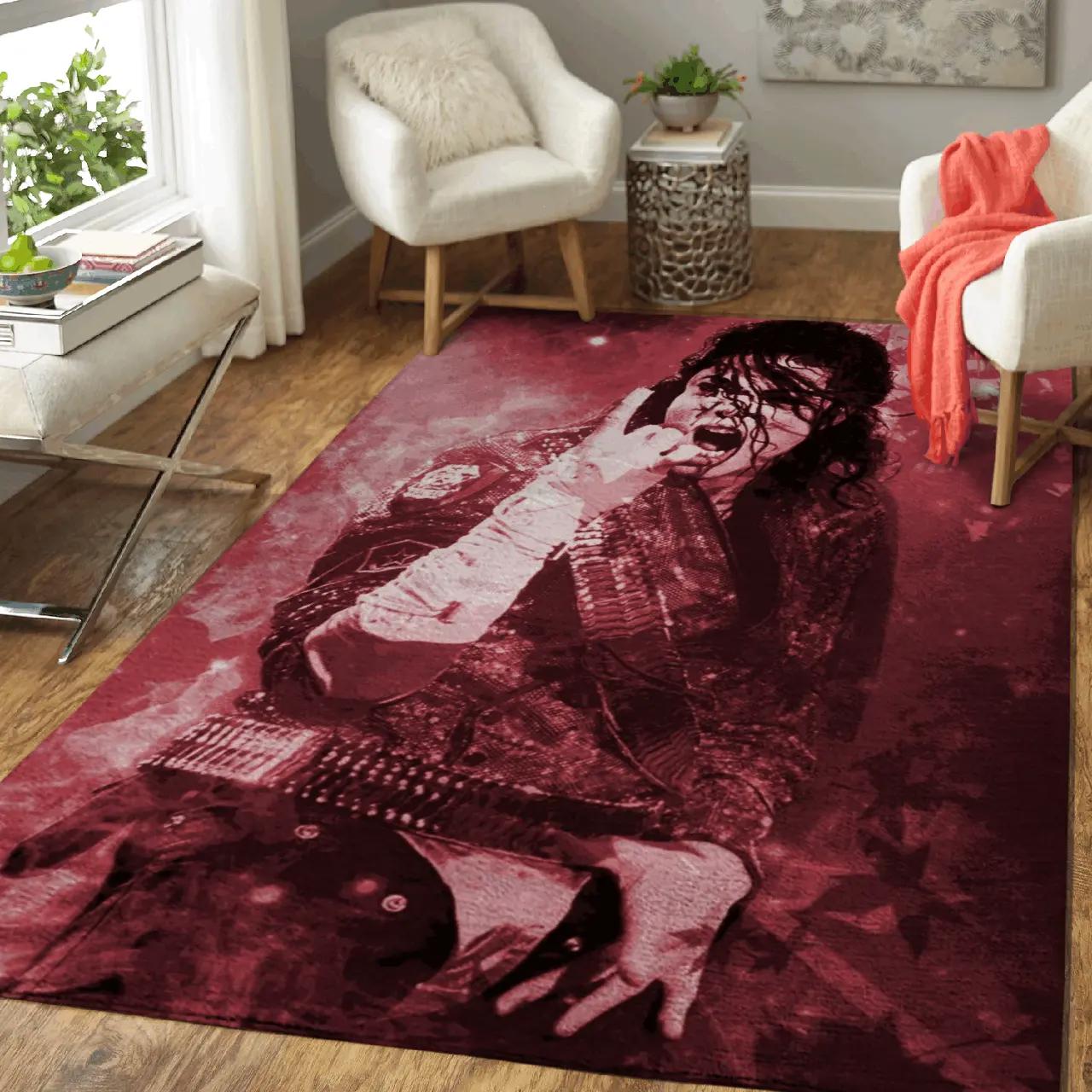 Michael jackson king of pop art for fans area rug area rug living room carpet rug regtangle carpet floor decor home decor Rectangle Rug
