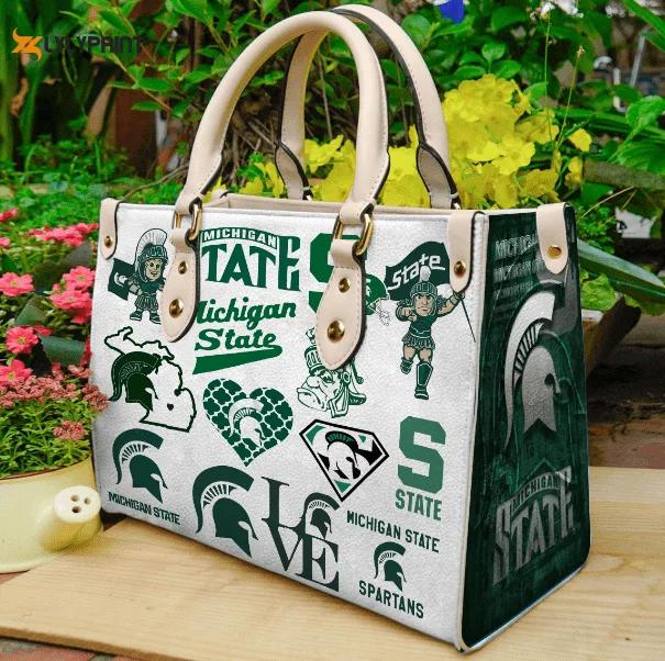 Michigan state spartans leather handbag for women gift 2302 Women Leather Hand Bag