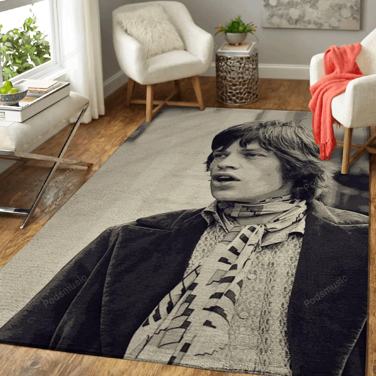 Mick jagger 18 music artist art for fans area rug living room carpet rug regtangle carpet floor decor home decor Rectangle Rug