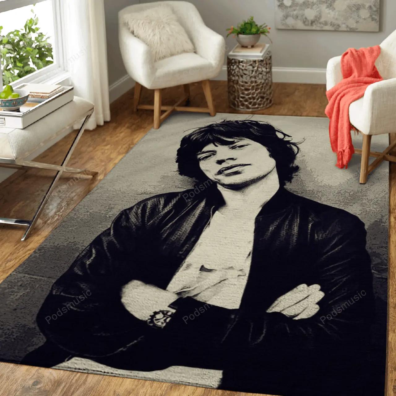 Mick jagger 20 music artist art for fans area rug living room carpet rug regtangle carpet floor decor home decor Rectangle Rug