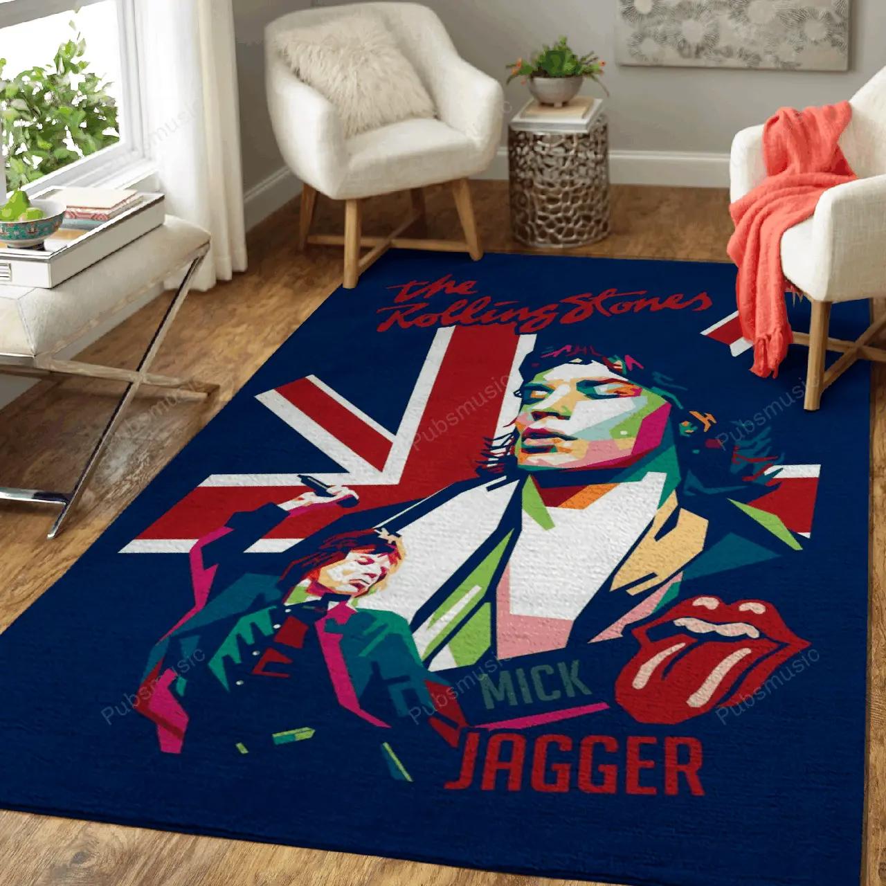 Mick jagger wpap music wpap art for fans area rug living room carpet rug regtangle carpet floor decor home decor Rectangle Rug