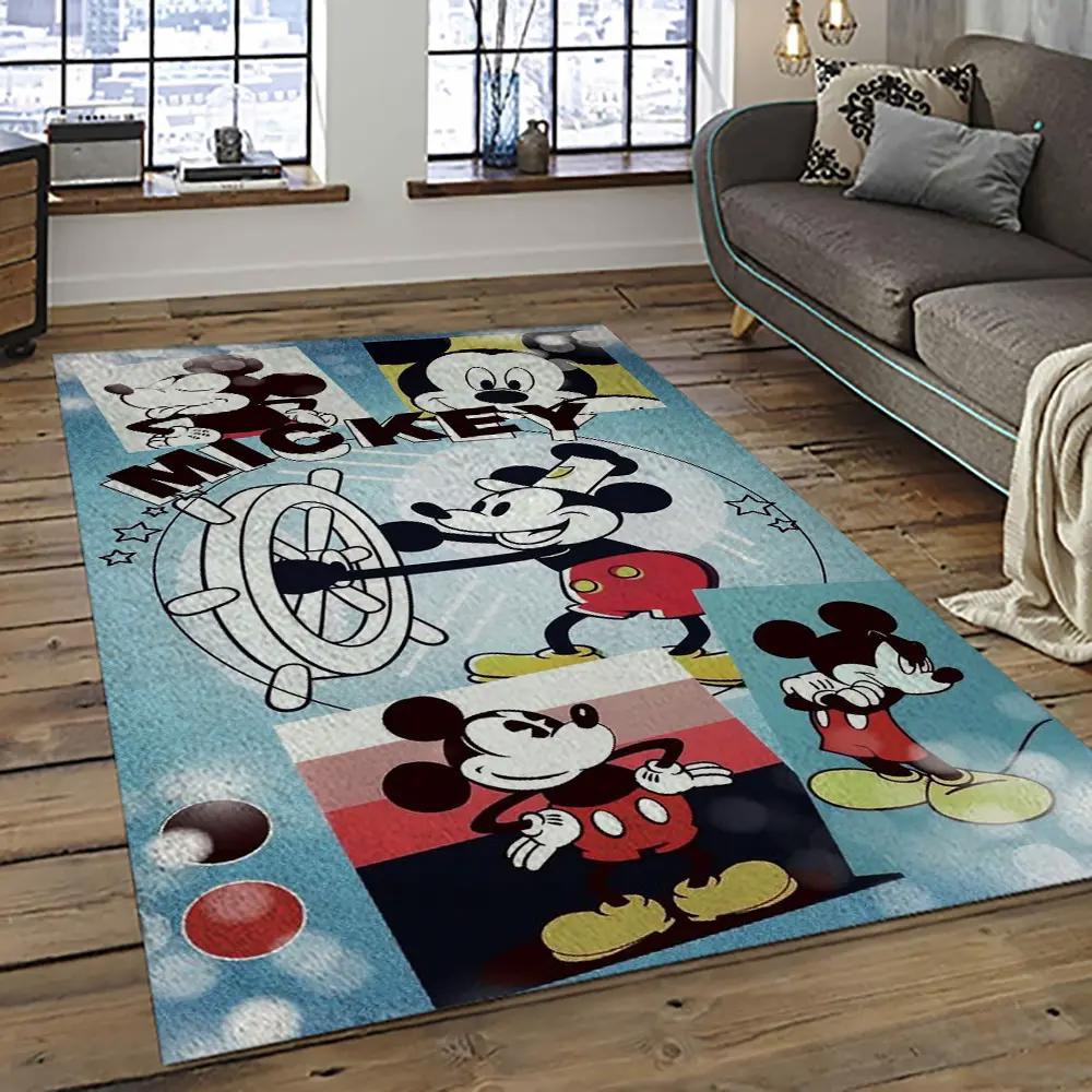 Mickey mouse characters cartoon movie carpet rectangle area rug for living room bedroom decor mme45 Rectangle Rug