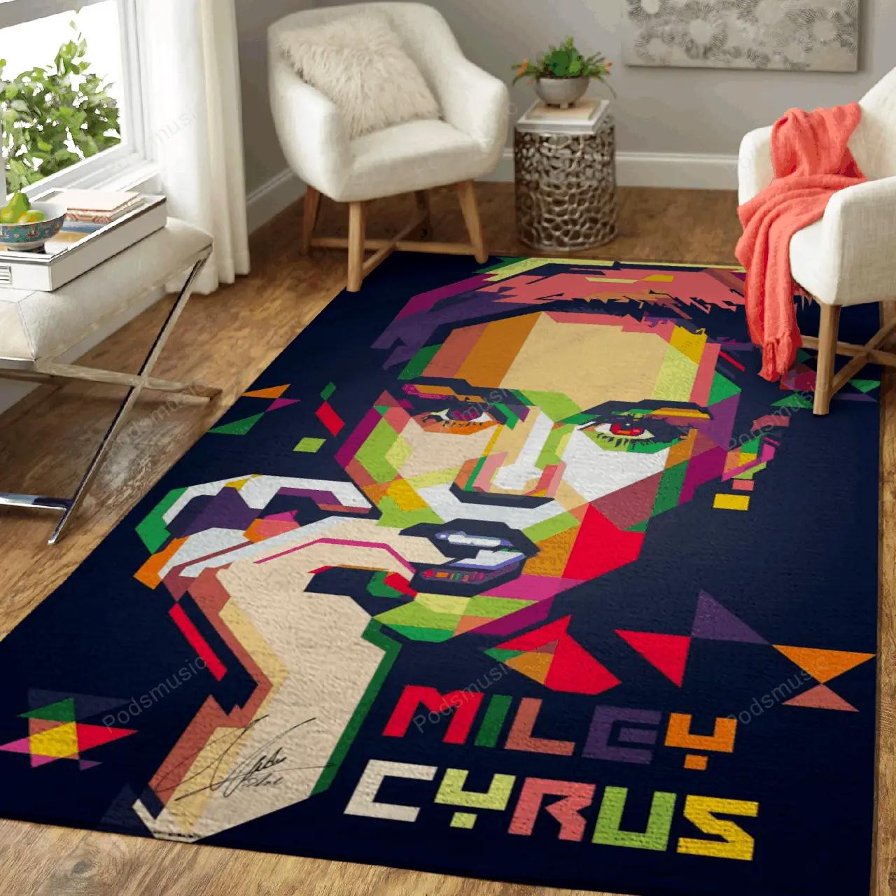 Miley cyrus country music art for fans area rug living room carpet rug regtangle carpet floor decor home decor Rectangle Rug