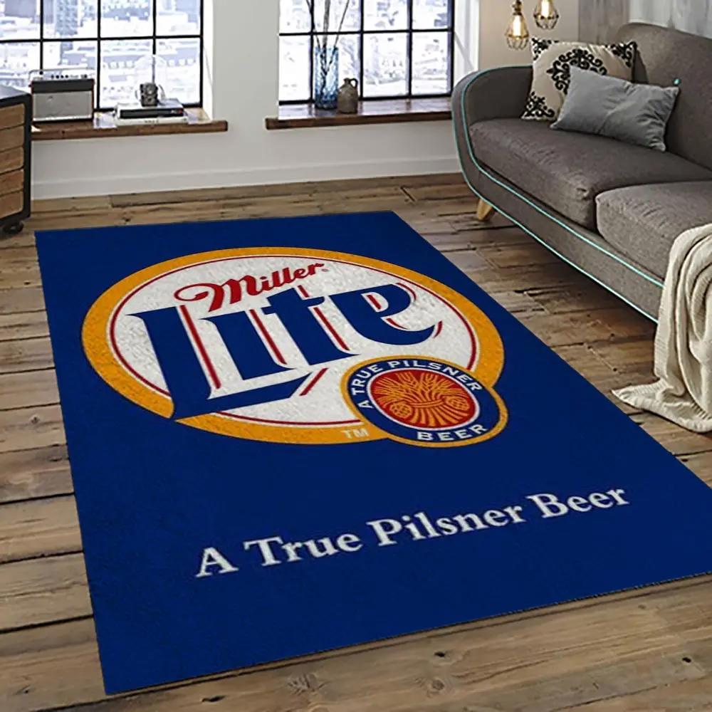 Miller lite american style beer retangle carpet area rug home decor gift best present for friends ml46 Rectangle Rug