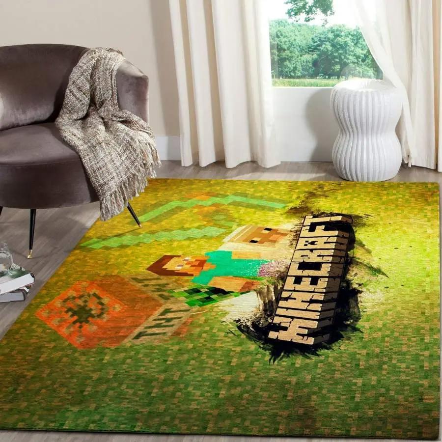 Minecraft area rug living room rug home decor video game gfd 1912064 Rectangle Rug