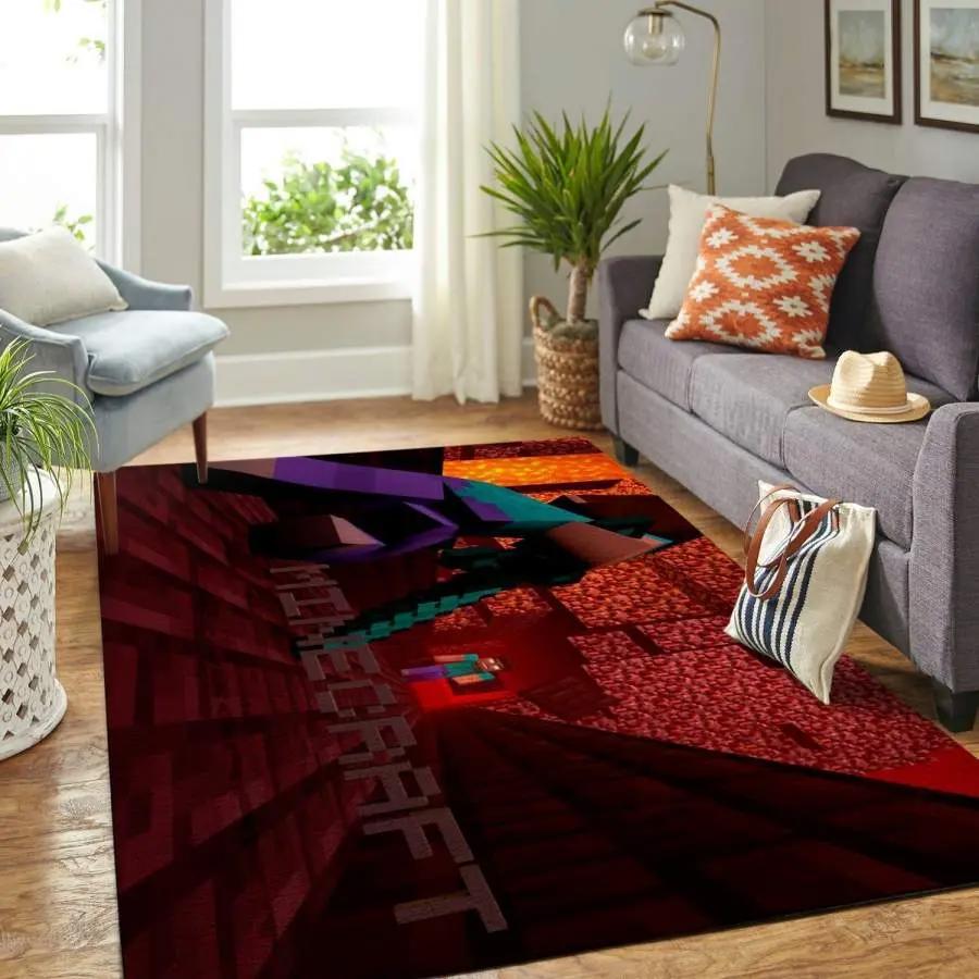 Minecraft area rug living room rug home decor video game gfd 1912073 Rectangle Rug