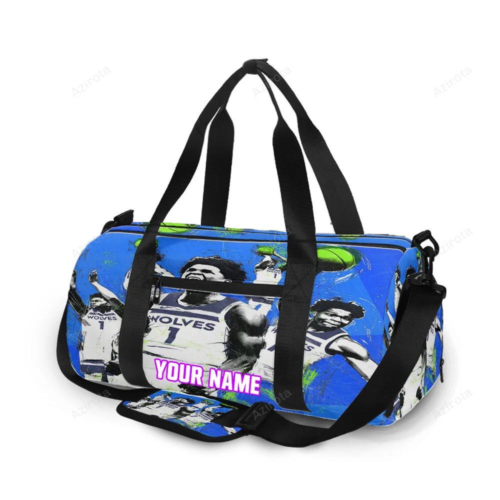Minnesota timberwolves 1 anthony edward v34 personalized name travel bag gym bag 1591 Travel Bag