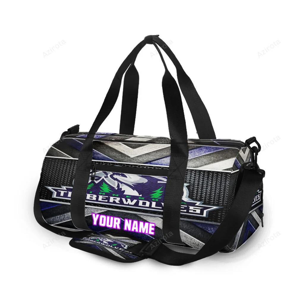 Minnesota timberwolves emblem v43 personalized name travel bag gym bag 612 Travel Bag