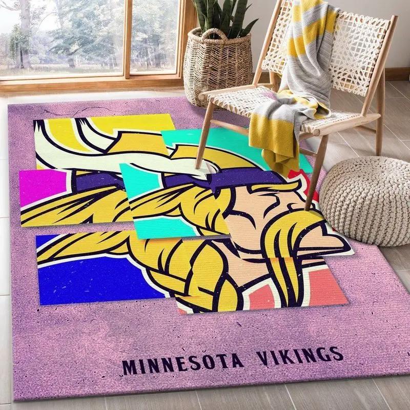 Minnesota vikings football nfl 14 living room bed room rug regtangle carpet Rectangle Rug