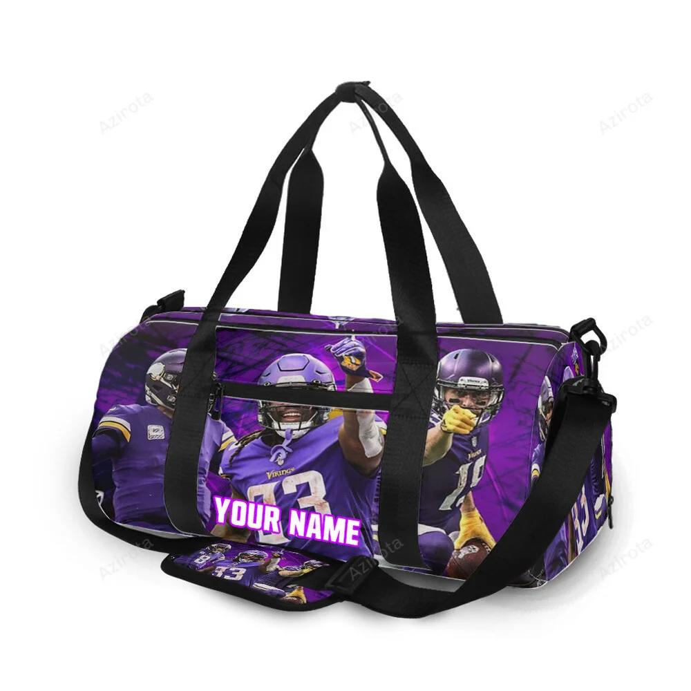Minnesota vikings team v3 personalized name travel bag gym bag 1429 Travel Bag