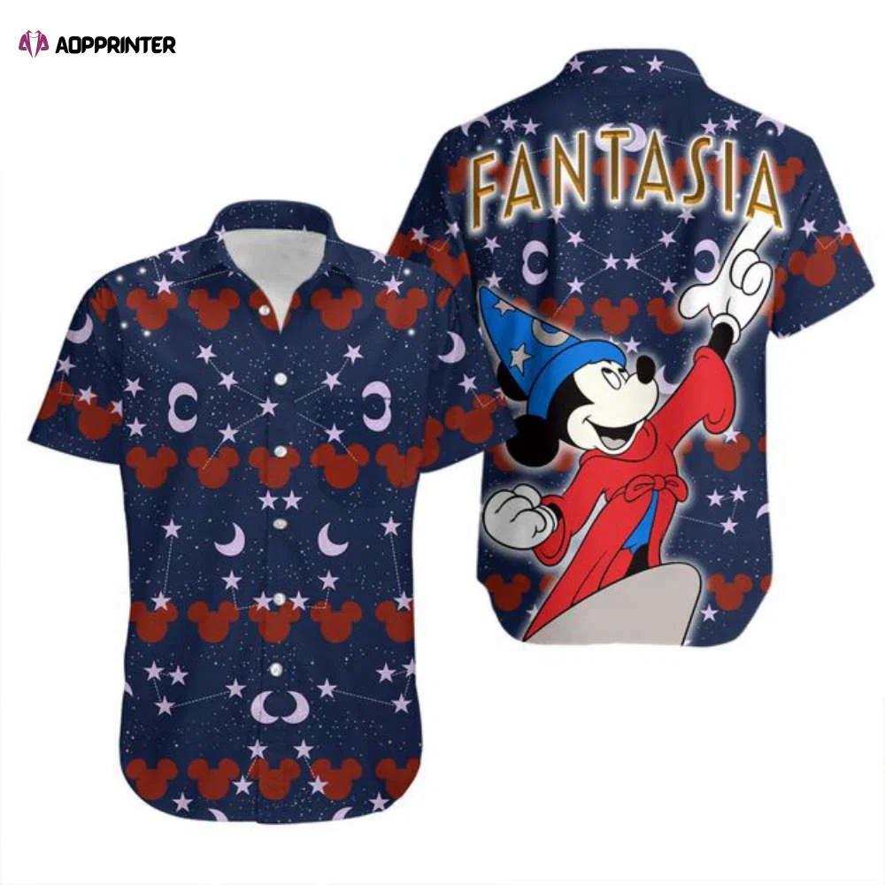 Minnie fantasia floral hawaii beach pattern disney hawaiian button down shirt Hawaii Shirt