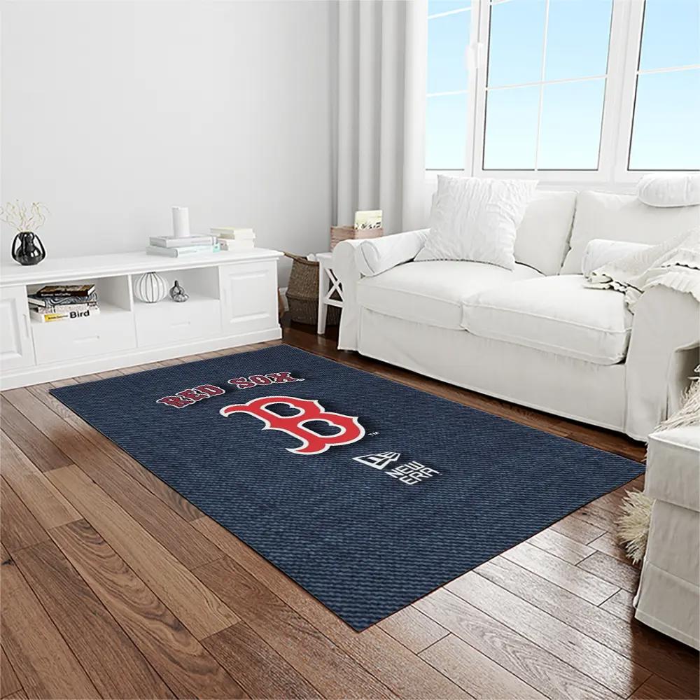 Mlb boston red sox baseball team logo rectangle area rug brs45 Rectangle Rug