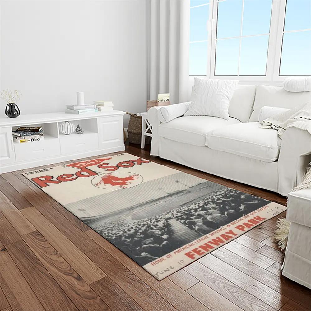 Mlb boston red sox baseball team logo rectangle area rug brs60 Rectangle Rug