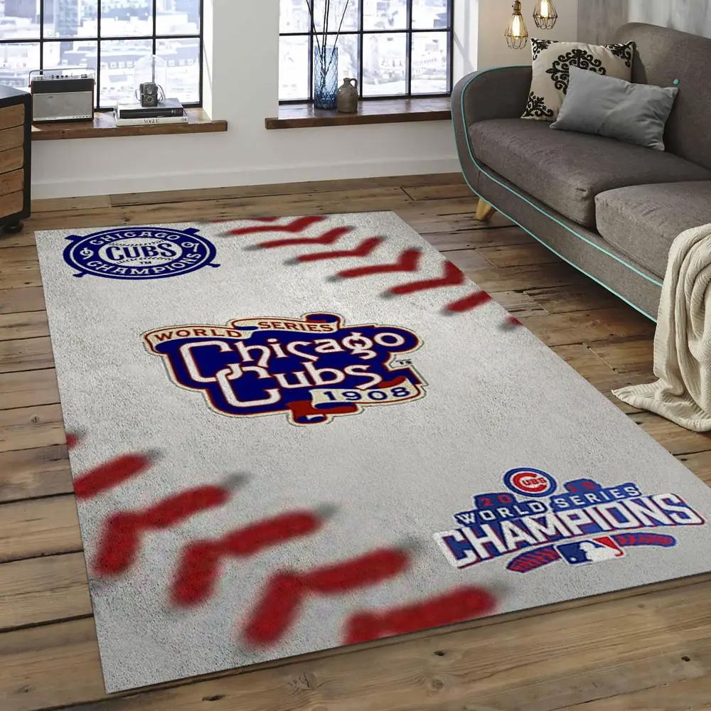 Mlb chicago cubs baseball team logo rectangle area cc14 Rectangle Rug