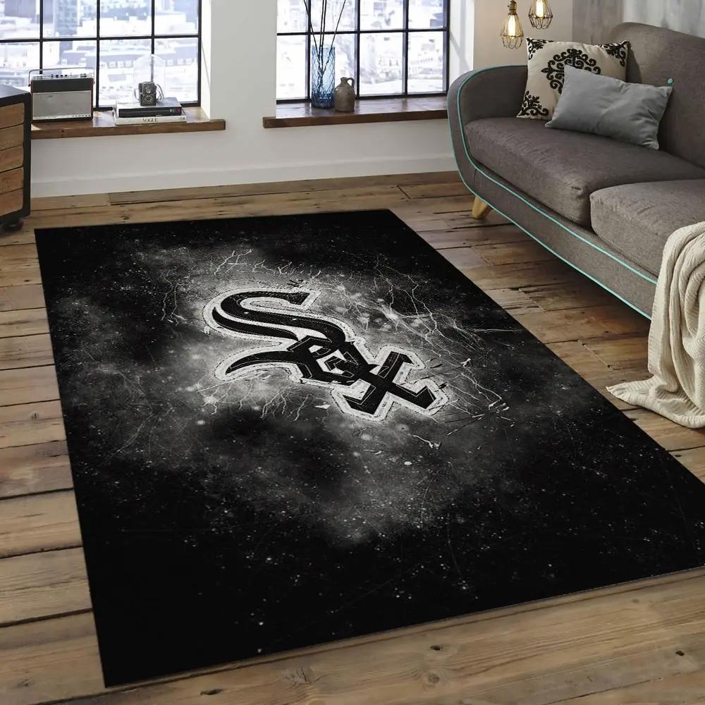 Mlb chicago white sox baseball team logo rectangle area cws31 Rectangle Rug