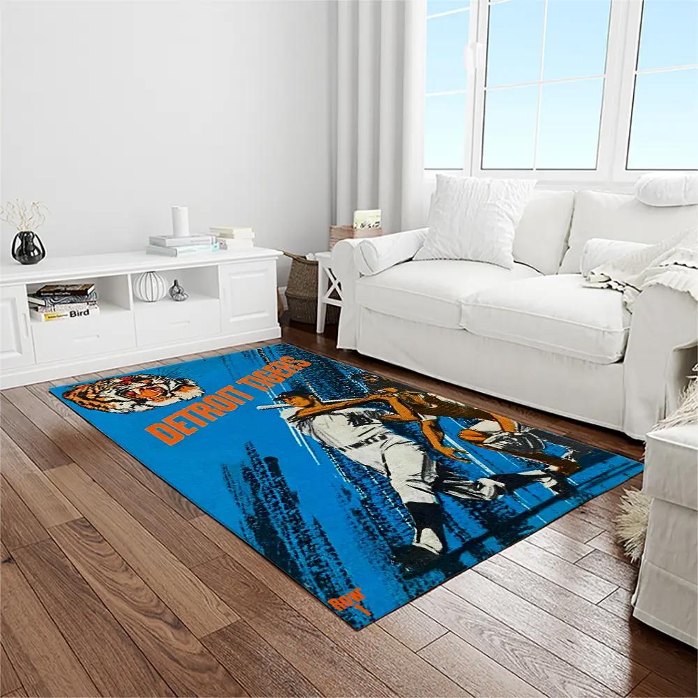 Mlb detroit tigers baseball team logo rectangle area rug dt54 Rectangle Rug