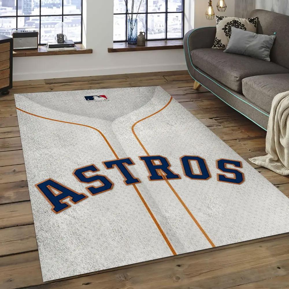 Mlb houston astros baseball team logo rectangle area ha06 Rectangle Rug
