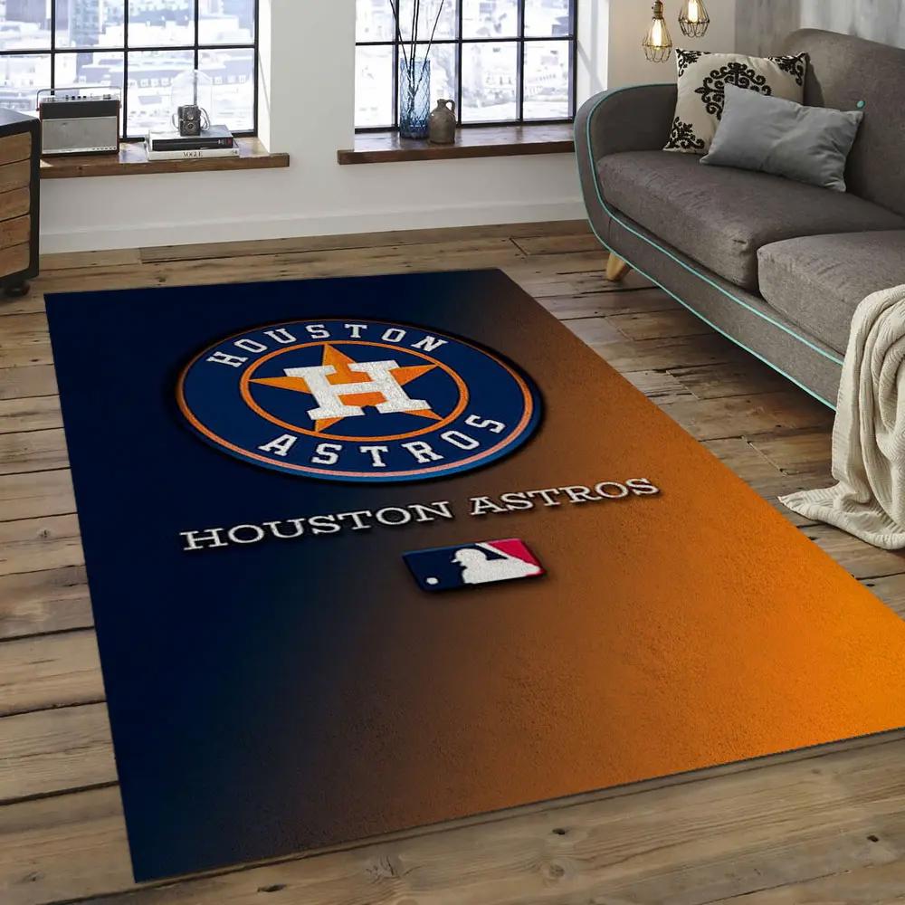 Mlb houston astros baseball team logo rectangle area ha17 Rectangle Rug