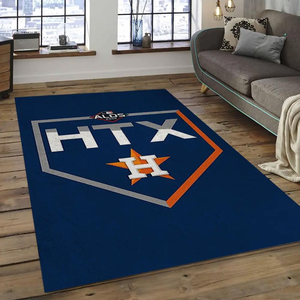 Mlb houston astros baseball team logo rectangle area ha31 Rectangle Rug