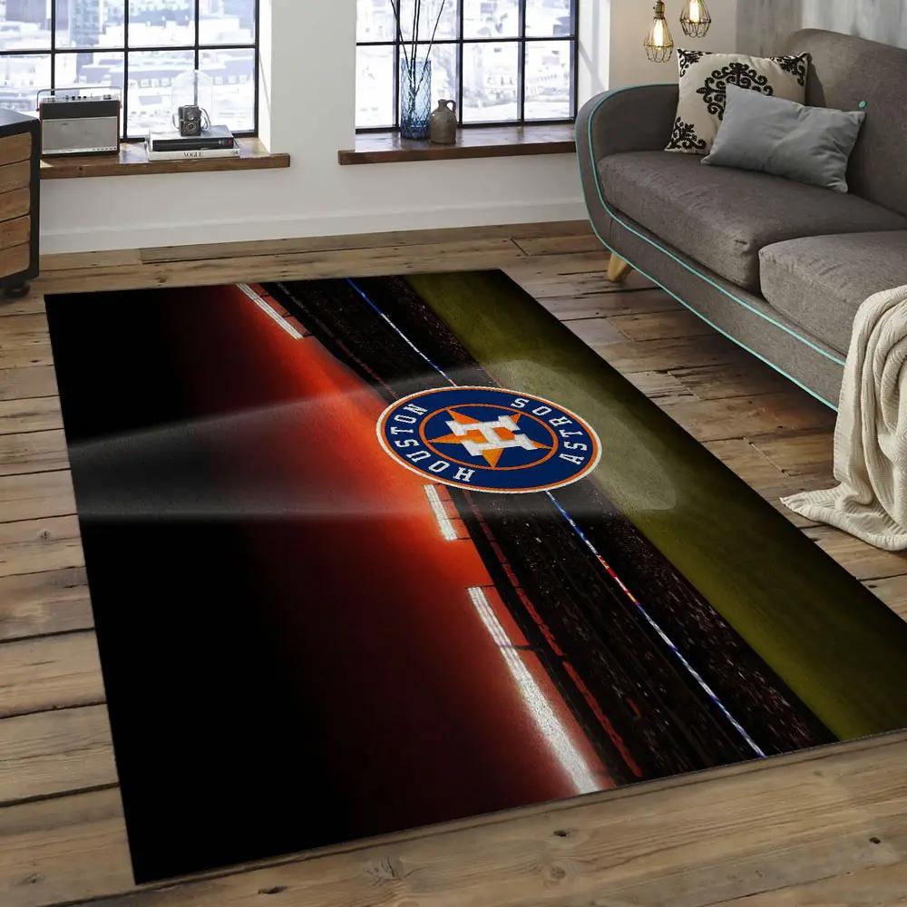 Mlb houston astros baseball team logo rectangle area ha49 Rectangle Rug