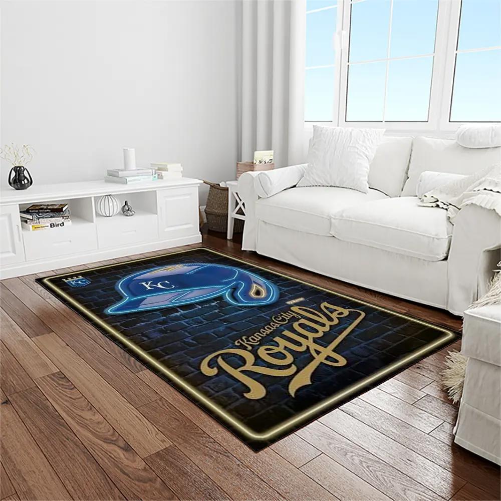 Mlb kansas city royals baseball team logo rectangle area rug kcr80 Rectangle Rug
