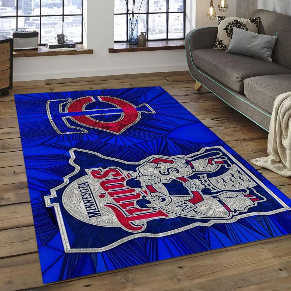 Mlb minnesota twins baseball team logo rectangle area mts23 Rectangle Rug