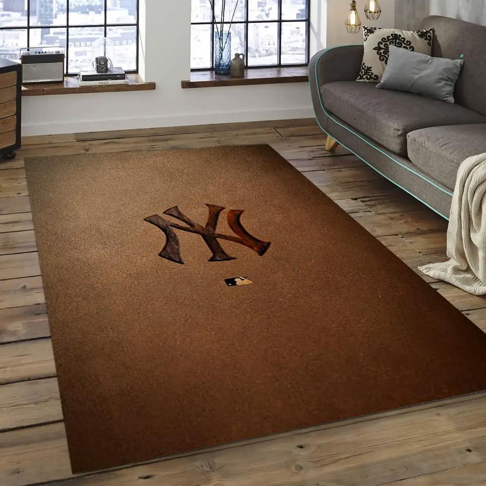 Mlb new york yankees baseball team logo rectangle area nyy13 Rectangle Rug
