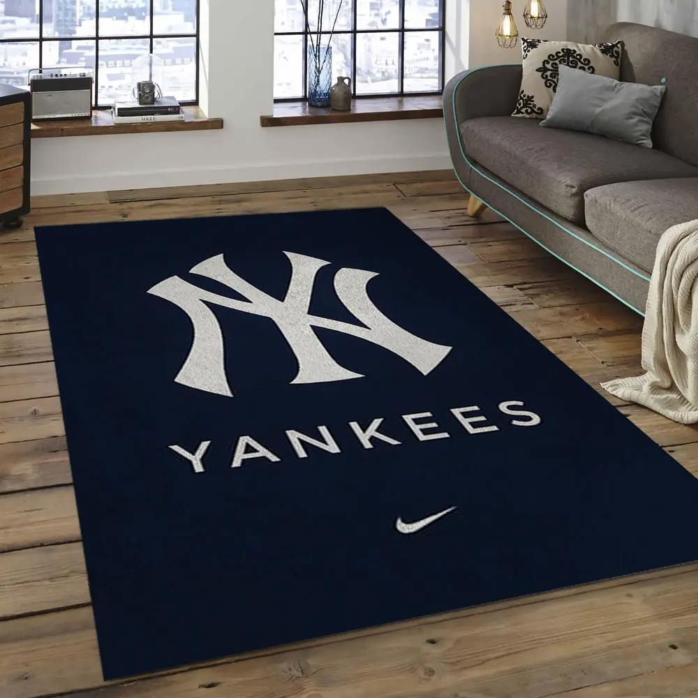 Mlb new york yankees baseball team logo rectangle area nyy23 Rectangle Rug