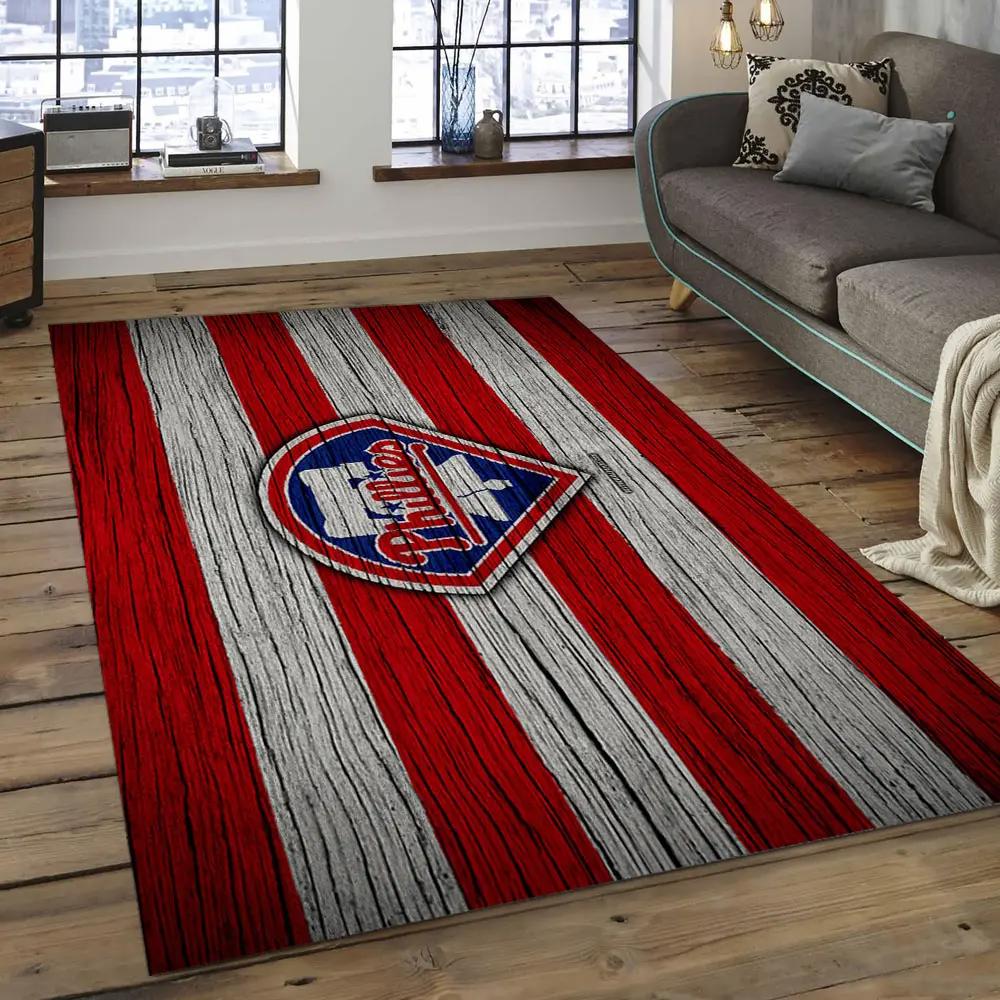 Mlb philadelphia phillies baseball team logo rectangle area pp10 Rectangle Rug