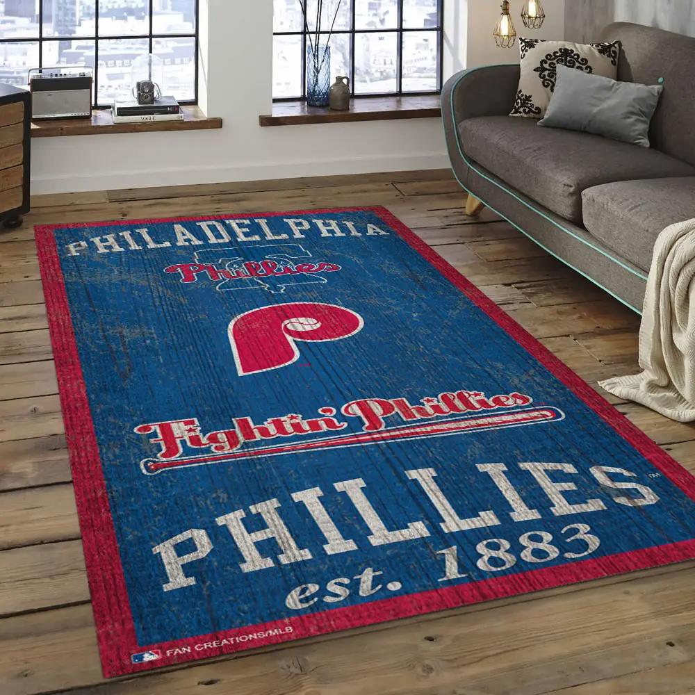 Mlb philadelphia phillies baseball team logo rectangle area pp14 Rectangle Rug