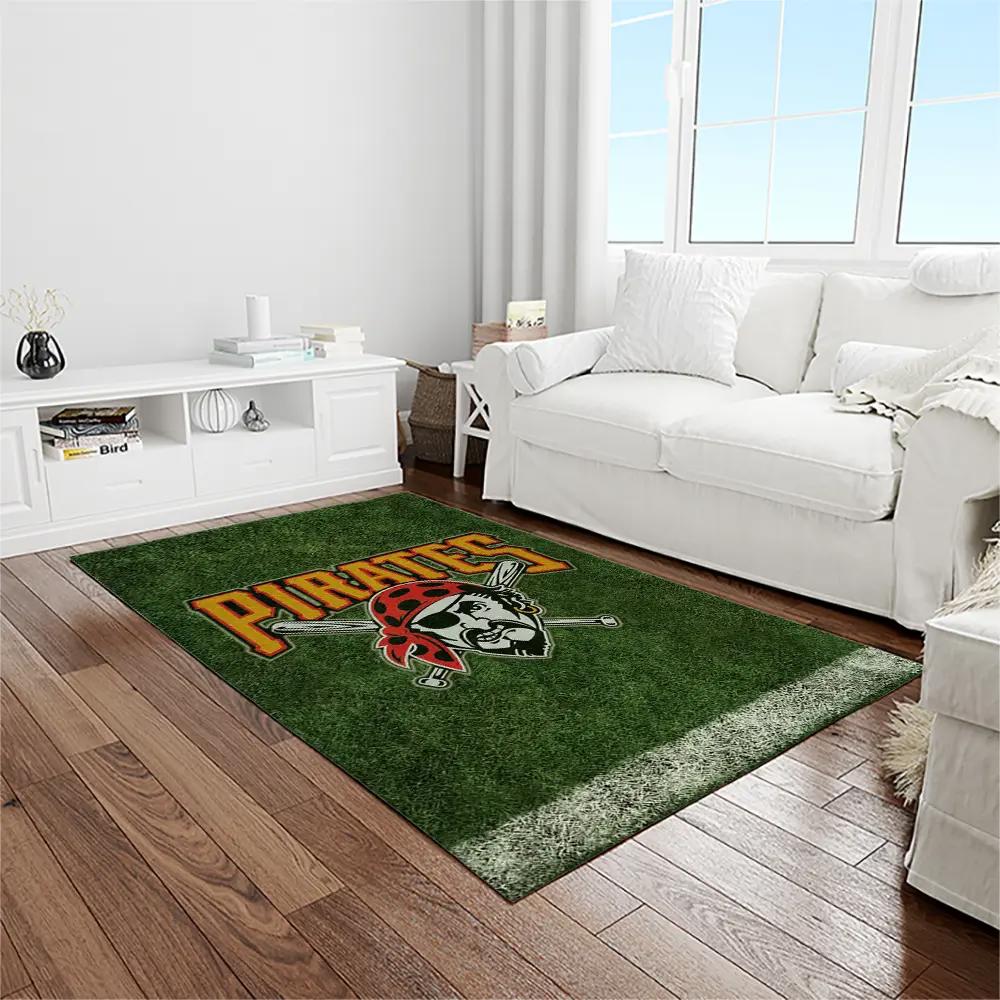 Mlb pittsburgh pirates baseball team logo rectangle area rug pp25 Rectangle Rug
