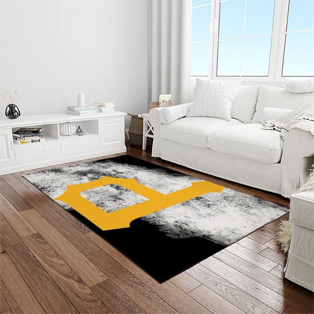 Mlb pittsburgh pirates baseball team logo rectangle area rug pp50 Rectangle Rug