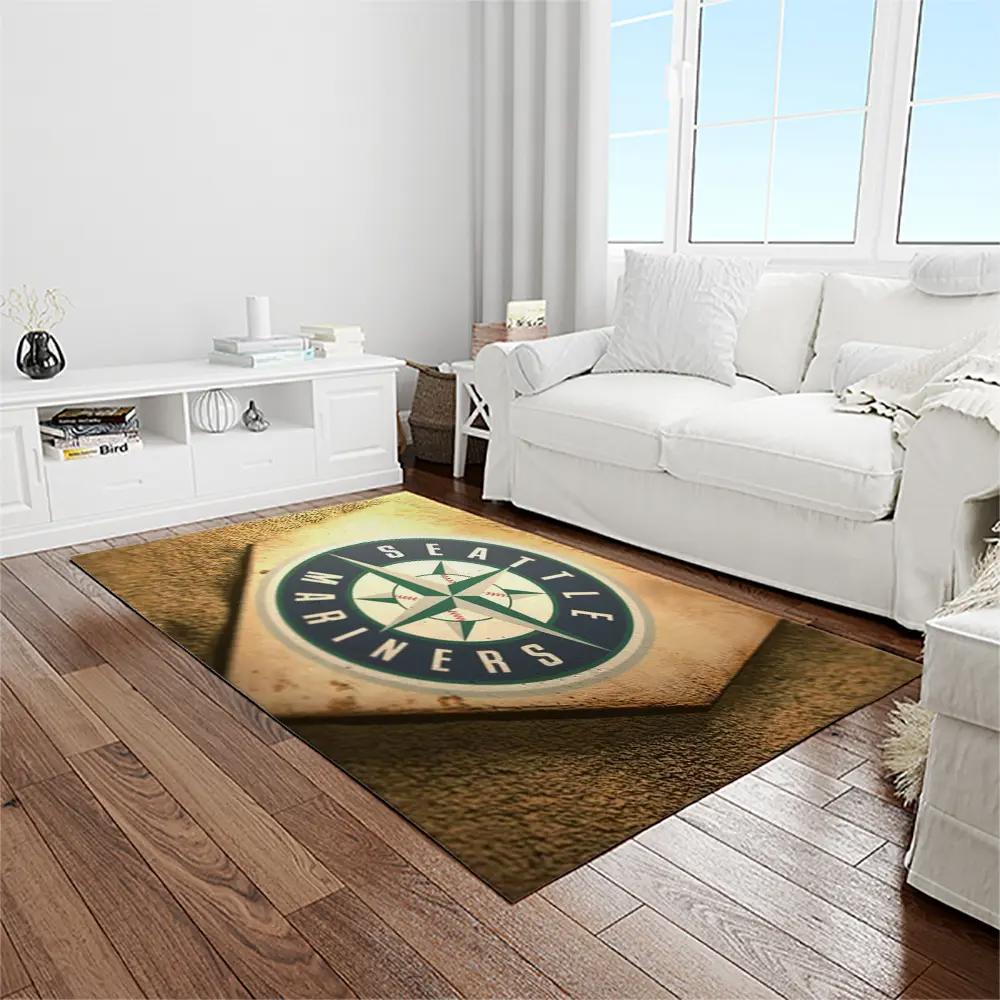 Mlb seattle mariners baseball team logo rectangle area rug sm37 Rectangle Rug
