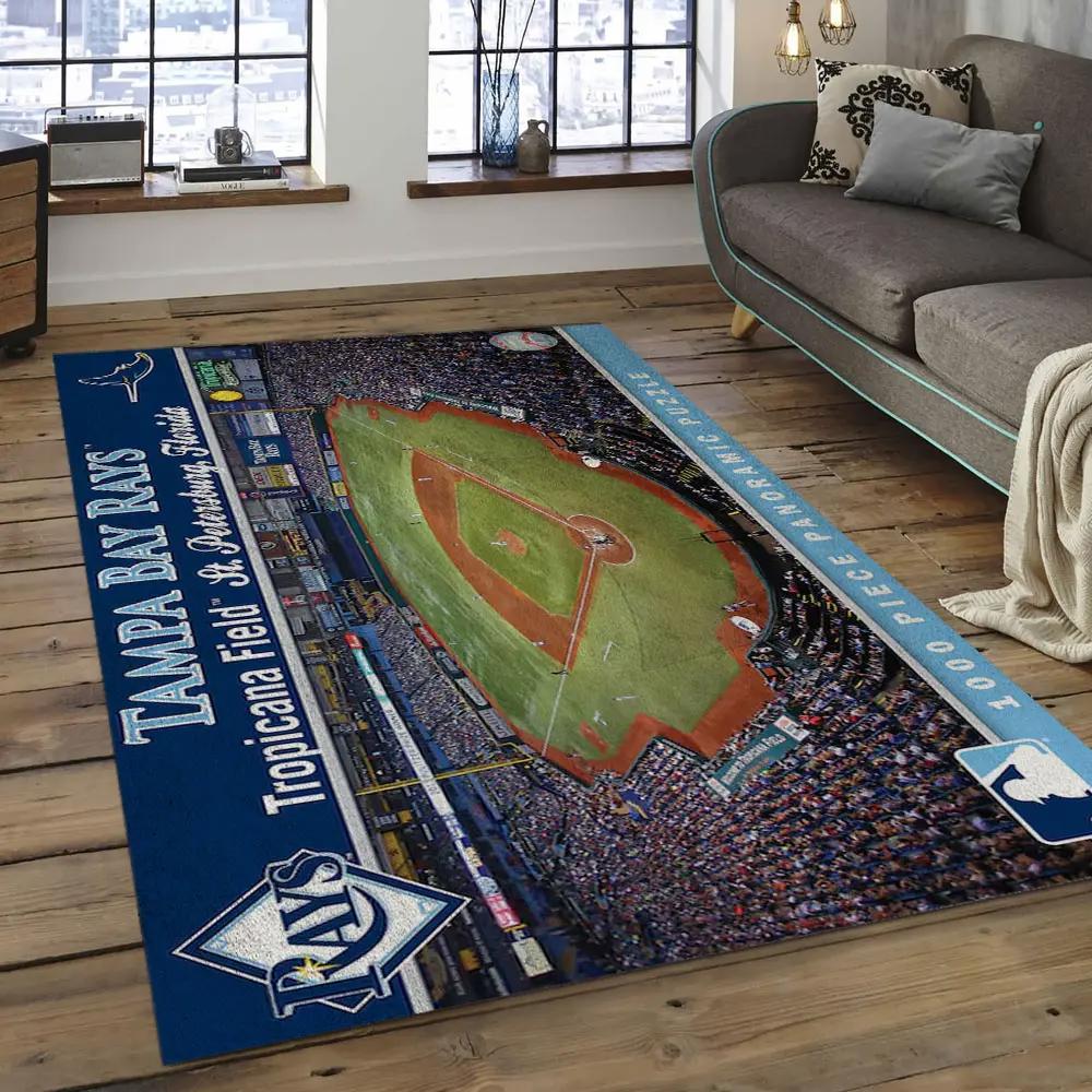 Mlb tampa bay rays baseball team logo rectangle area tbr11 Rectangle Rug