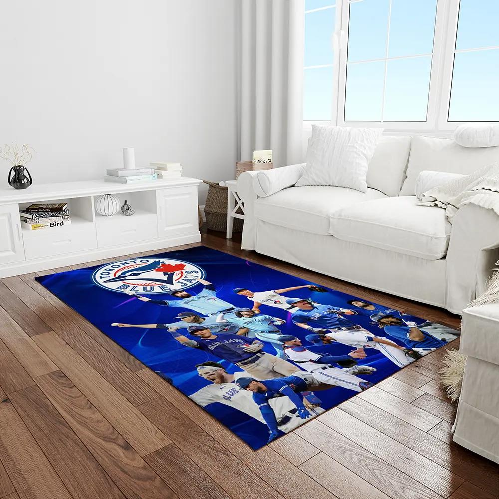 Mlb toronto blue jays baseball team logo rectangle area rug tbj30 Rectangle Rug