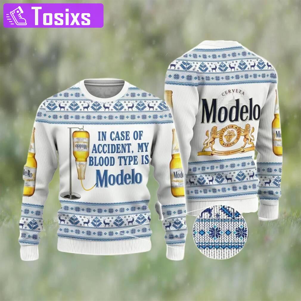 Modelo beer ugly christmas sweater, faux wool sweater, gifts for beer lovers, international beer day, best christmas gifts for 2022 ? prinvity Christmas Ugly Sweater