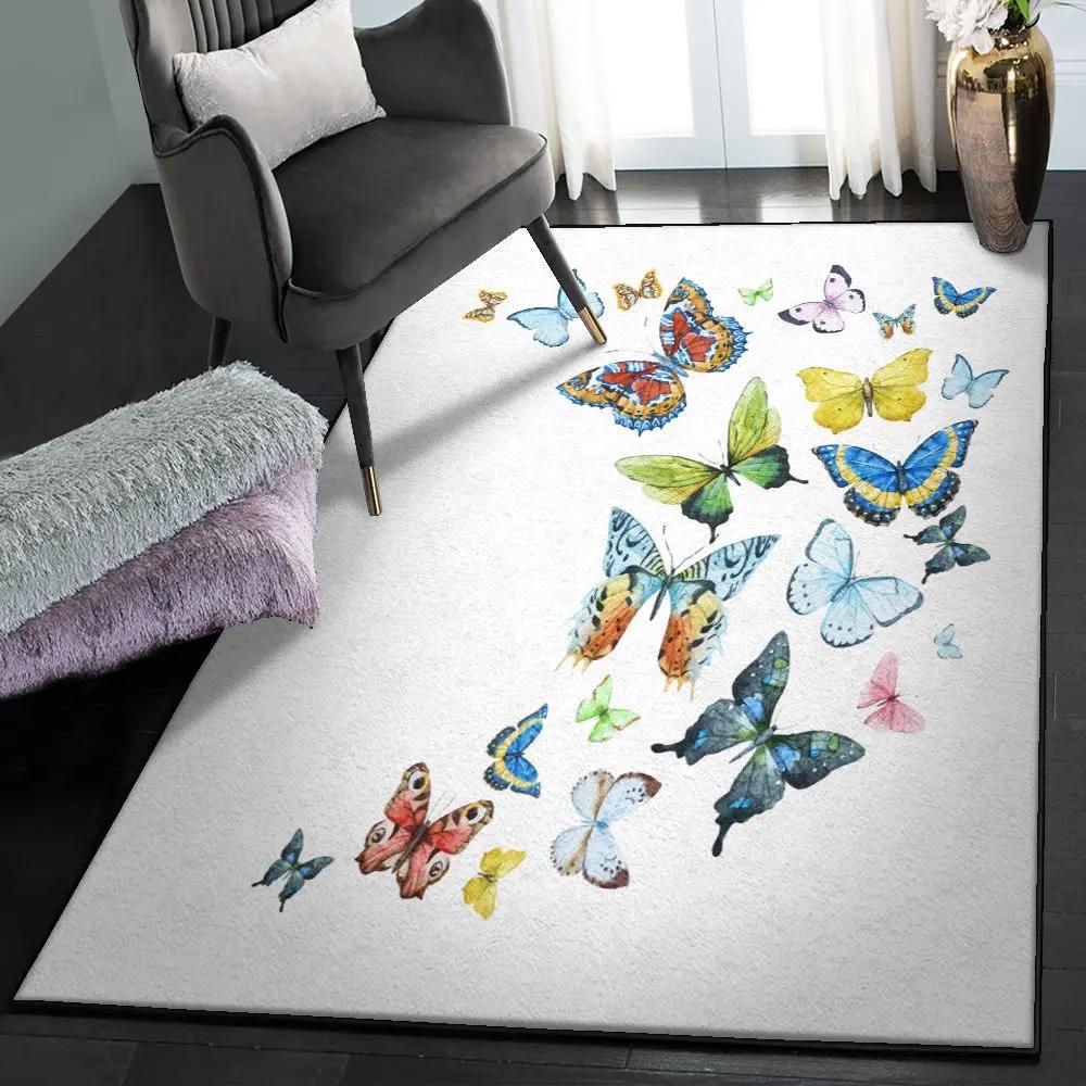 Monarch area rugs for living room, butterfly rug Rectangle Rug