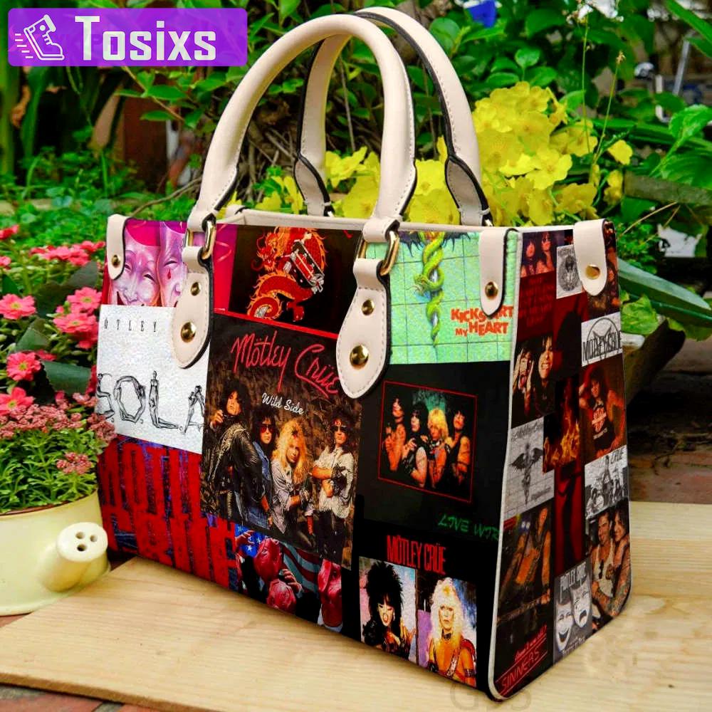 Motley crue 1 leather handbag gift for women 536 Women Leather Hand Bag