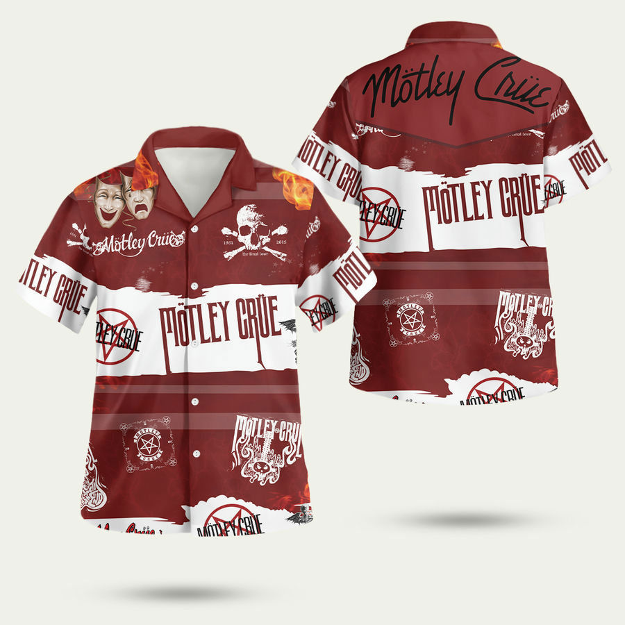 Motley crue hawaiian shirt Hawaii Shirt Shorts & Flip Flops