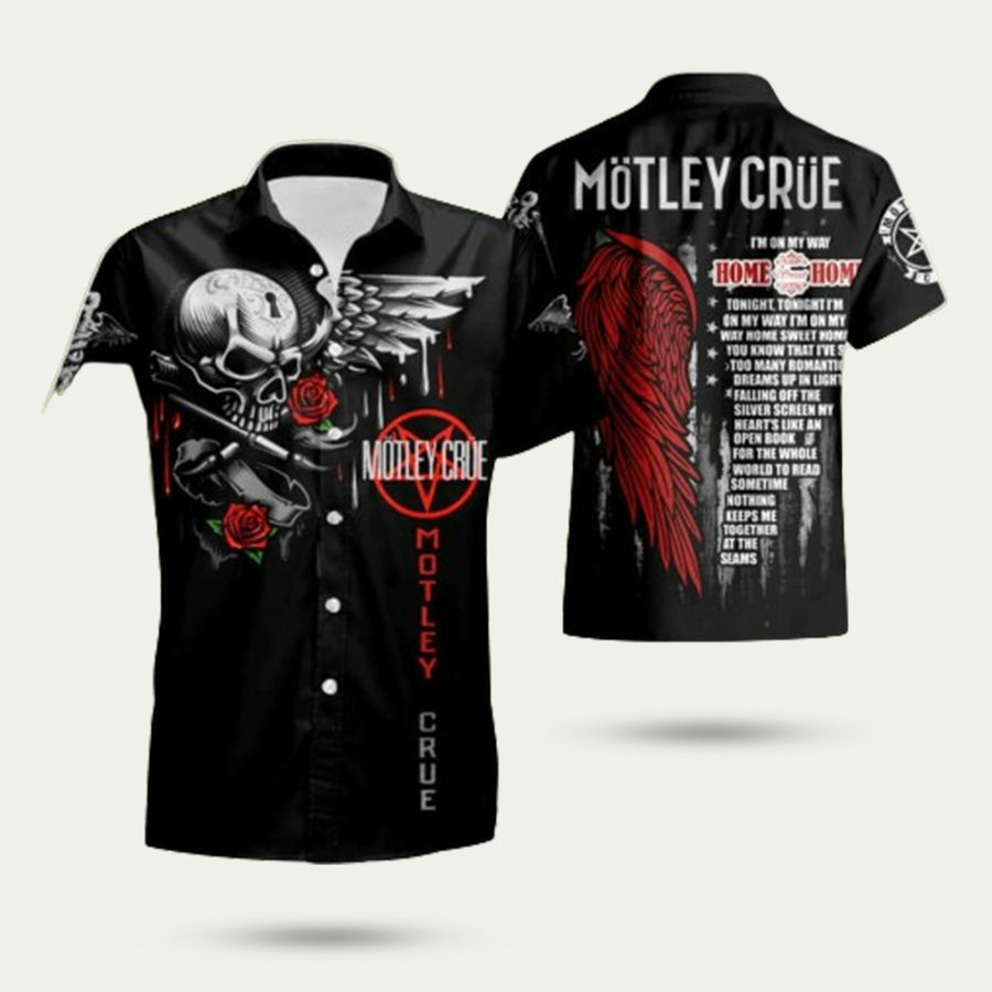 Motley crue skull hawaiian shirt Hawaii Shirt Shorts & Flip Flops