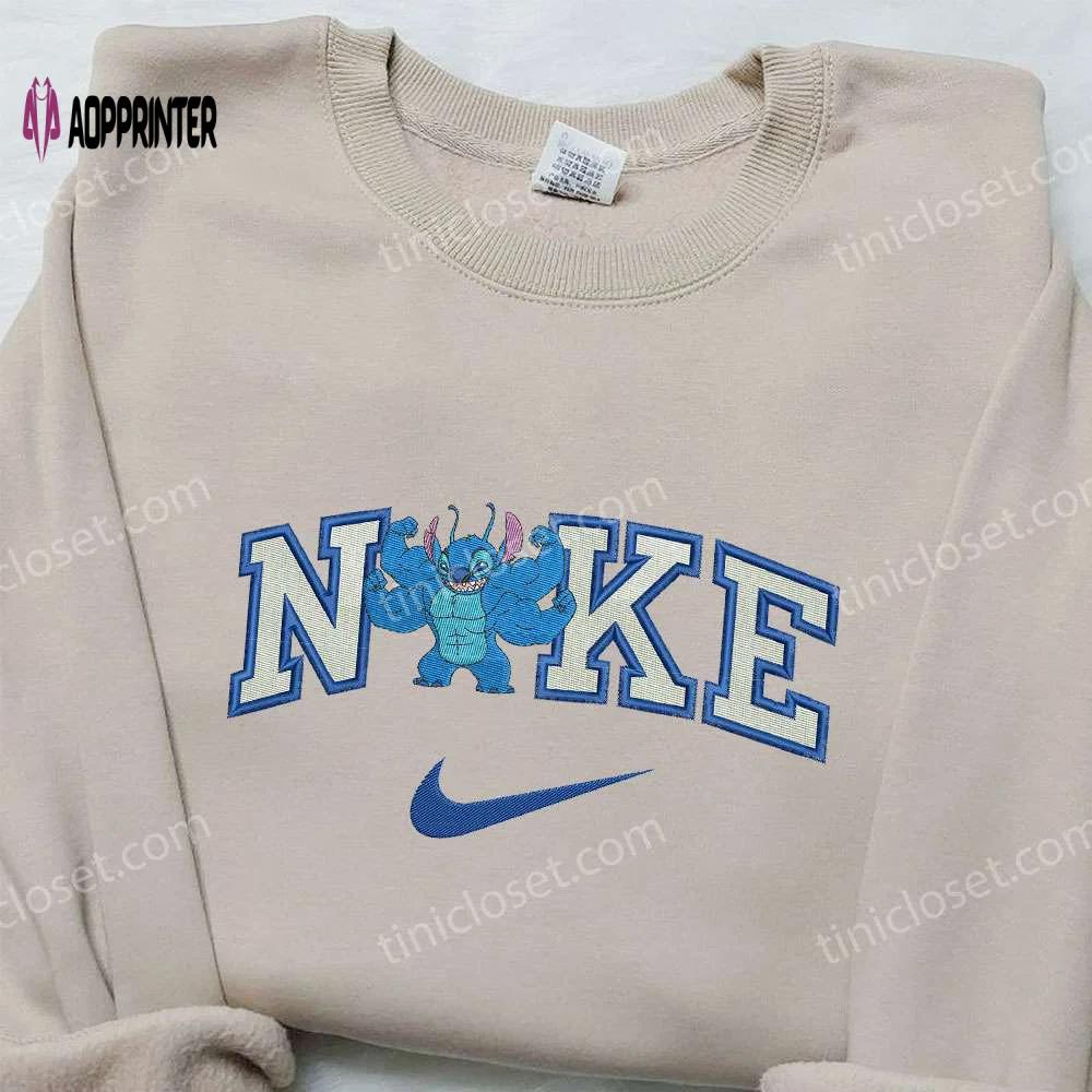 Muscle stitch x nike embroidered sweatshirt – lilo and stitch inspired shirt Embroidered Shirt