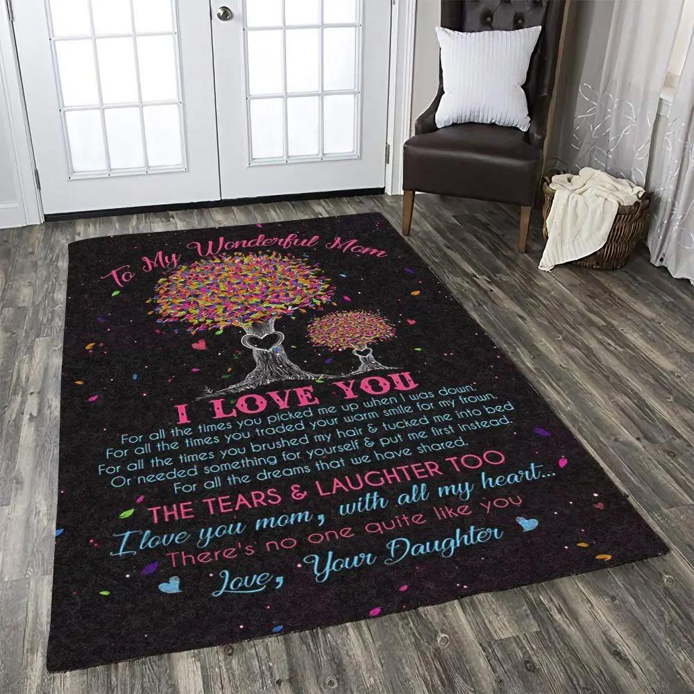 My wonderful mom i love you with all my heart dhckl1810at rug living room rug home decor Rectangle Rug