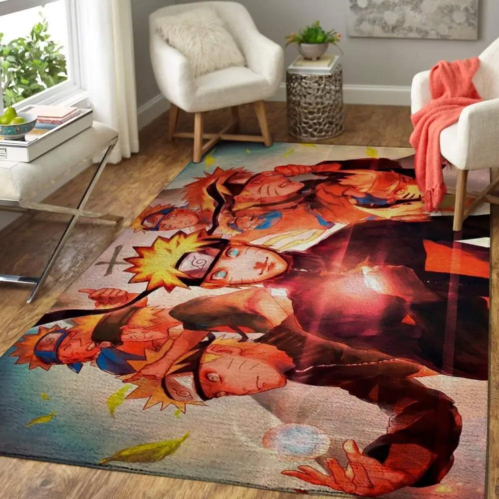 Naruto area rug manga anime rug regtangle carpet floor decor home decor Rectangle Rug