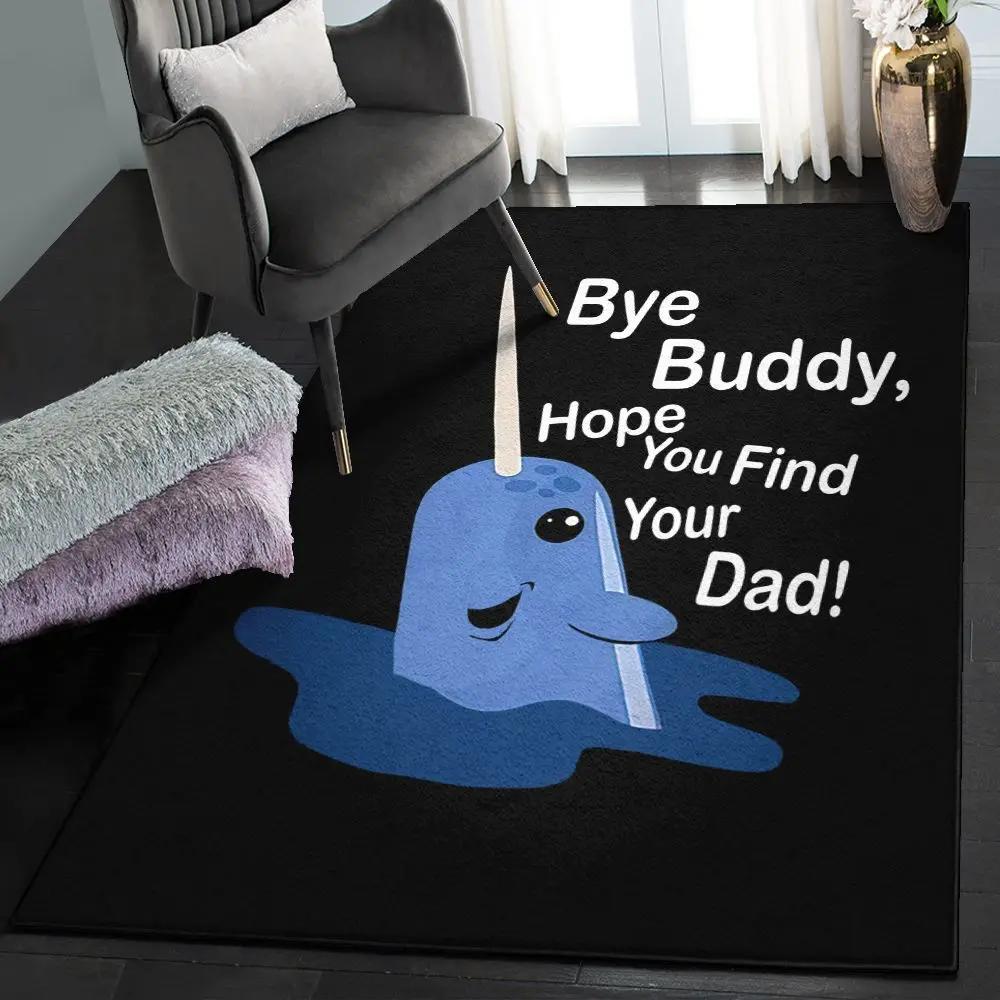 Narwhal bedroom rugs, bye buddy narwhal elf gs cl rug Rectangle Rug